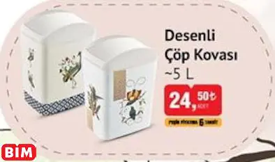DESENLİ ÇÖP KOVASI